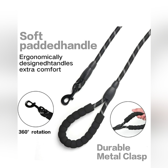 Dog Leash 2 Packs with Padded Handle, Durable Reflective Leash Poop Bag Bowl - Picture 3 of 9